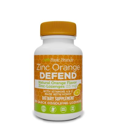 Basic Brands Zinc Lozenges 100 Count Orange Orange 100 Count (Pack of 1)