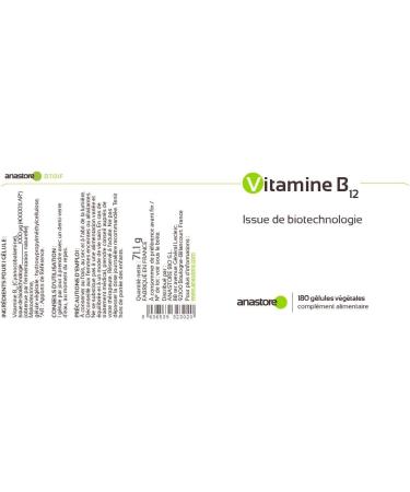 Vitamin B12 * 1000 g / 180 capsules * Energy (fatigue) * Satisfied Guarantee or Return * Made in France - Buy Online on GoSupps.com