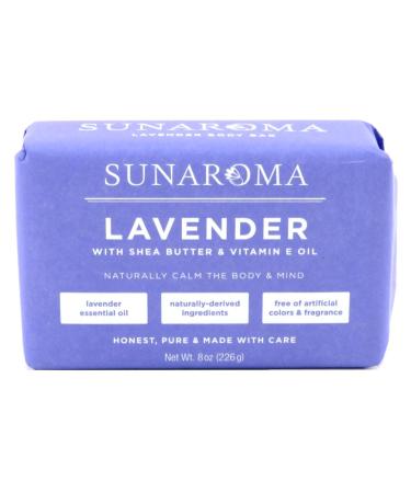 Sunaroma Soap Bar Lavender With Shea + Vitamin-E Oil 8 Ounce (3 Pack) - Buy Online on GoSupps.com