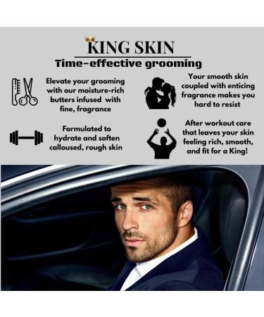 KING SKIN Whistle Body Butter I Infused with Fine Fragrance with notes of Eucalyptus Orange & Jasmine I Packed with Shea & Avocado I Long Lasting Deep Hydration for Men I 6 oz - Buy Online on GoSupps.com