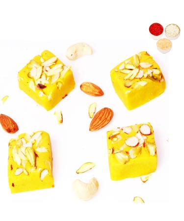 Ghasitaram Gifts Bhaidooj Gifts for Brothers - Kesar mawa barfi 200 GMS