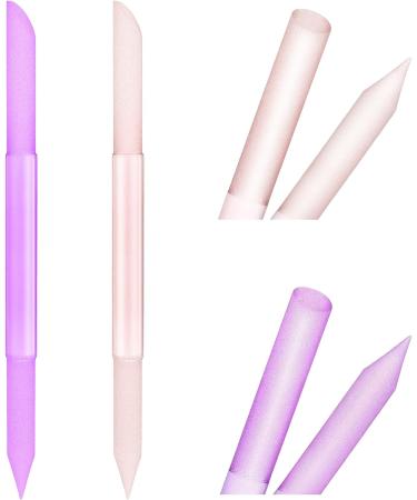 Sibba Glass Cuticle Pusher & Remover Set - Double Sided Trimmer & Manicure Stick for Precision Filing - Nail Salon Quality Tools for Women & Girls - (2pcs Pink Purple) - Buy Online on GoSupps.com