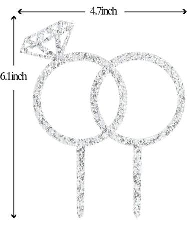 Diamond Ring Cake Topper - Engagement Wedding Bridal Shower Valentine Party Decoration - Buy Online on GoSupps.com