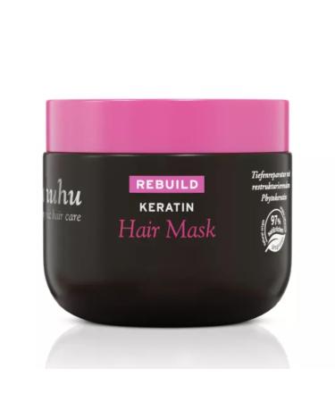 ahuhu Rebuild Keratin Hair Mask (150 ml) - Restructuring Intensive Mask with Phytokeratin Amaranth and Protective Tucuma Butter Vegan Hair Care