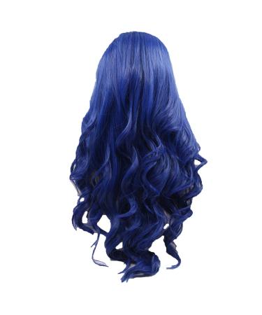 Wig Ladies Long Hair Blue Women Synthetic Curly Cosplay Wavy Brazilian Long Hair 80s 50s 70s 60s