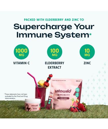 VitaWild Immunity + Hydration Electrolyte Drink | Elderberry & Zinc Immune Support Hydration Packets | Vitamin C 1000mg | Immune Support Supplement | Emergency Elderberry Vitamin C and Zinc - Buy Online on GoSupps.com