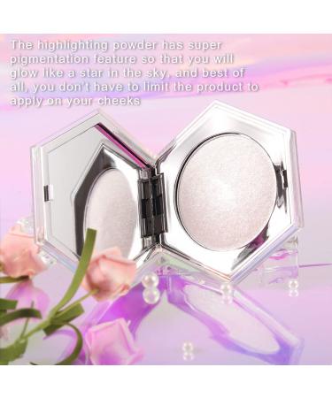 Pearl White Shimmer Glitter Highlighter Makeup Contour Powder - Face Illuminator with Glitter Sparkles - Shiny Silver - Buy Online on GoSupps.com