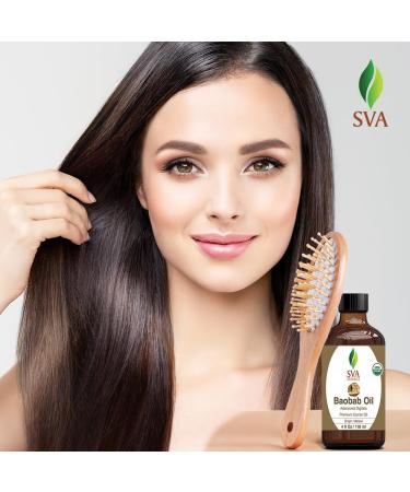 Buy SVA Organic Baobab Seed Oil 4 Fl Oz - 100% Natural Cold Pressed Oil for Face Skin Hair & Massage - Ideal Carrier Oil with Dropper - Buy Online on GoSupps.com