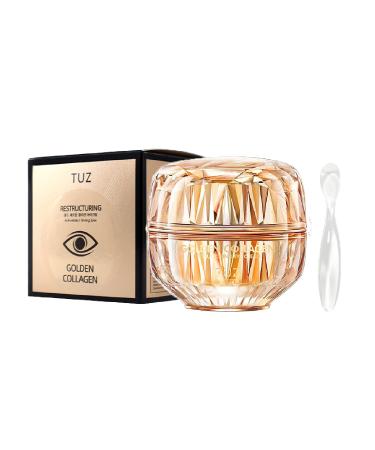 Golden Collagen Eye Cream 50g Hyaluronic Acid Moisturizer Anti-Aging Brightening Hydrating with Zinc Collagen Shea Butter Niacinamide Diminish Wrinkles and Dark Circles Large Capacity