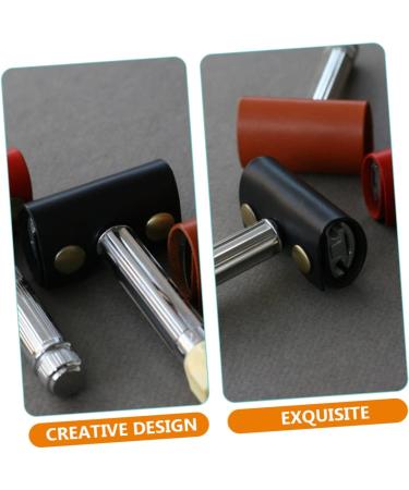 Angoily 6 pc Manual Razor Shell Set - Classic Leather Cover for Men's Shaving Razor | Vintage Iron Man Style - Buy Online on GoSupps.com