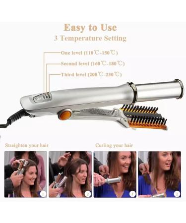 2-in-1 Electric Curling Iron & Straightener - Versatile Hair Styling Tool for Wet & Dry Use - Buy Online on GoSupps.com