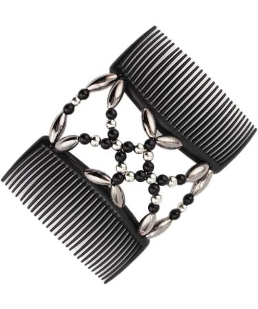 Beaded Hair Clip Double Stretchy Hair Comb Elastic Beads Hair Combs for Women Girls Hair Accessory - Buy Online on GoSupps.com