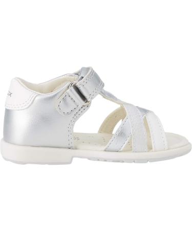 Geox Girl's B Verred B Sandals - 5 UK - Lt Grey White | Lightweight and Breathable - Buy Online on GoSupps.com