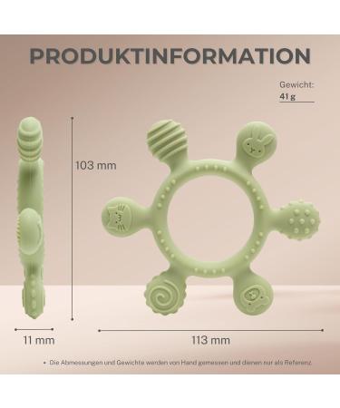 Caja Bei ring Baby | BPA-Free Silicone Teething Toy | Animal Motif Bite Ring for Dental Relief | Perfect Baby Grip & Chew Toy - Buy Online on GoSupps.com
