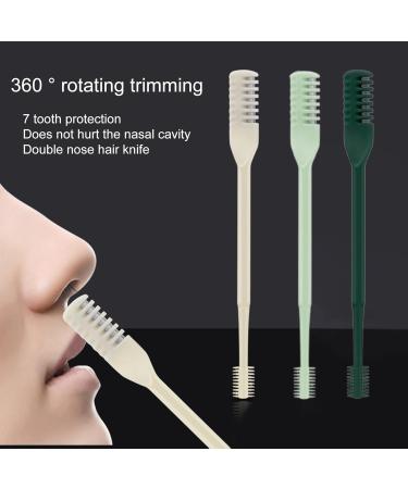 tinysiry Nose hair cutter for men washable facial cleanser double head nose hair clipper with cleaning brush nose trimmer for women beige - Buy Online on GoSupps.com