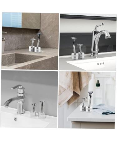 Healeeved 2-Piece Shaver Holder - Stylish Desktop Razor Rack & Shaving Brush Organizer - Buy Online on GoSupps.com