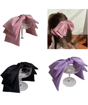 hgnxa Balletcore w Princess Large Side Clip Hair Clip Princess Girl Ribbon w Oversized w Barrettes for Girl Purple - Buy Online on GoSupps.com