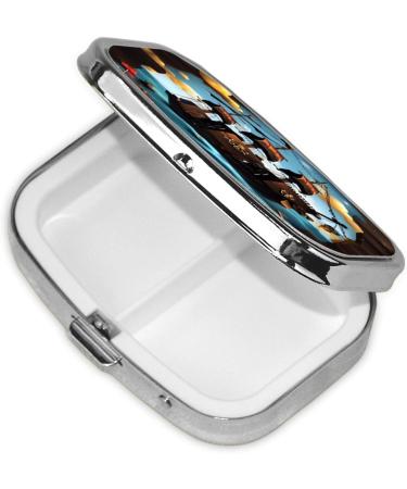 Cartoon Pirate Ship Pill Case - 2 Compartment Travel Organizer | Cute Pill Box for Purse & Travel Gifts - Buy Online on GoSupps.com