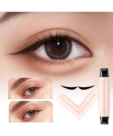 gifyym Waterproof Eyeliner Stamp Liquid Pen Eyeliner Stamp Double Eye Tint Pen and Fine Tip Smudgeproof Long Lasting Makeup For Beginners And Professionals Black - Buy Online on GoSupps.com
