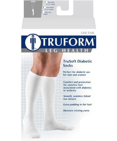 Truform Medical Compression Socks for Men & Women - 8-15 mmHg Ankle Length Low Cut White Medium | International Shipping Available - Buy Online on GoSupps.com