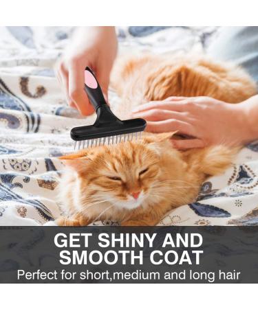 Double Row Pins Pet Grooming Rake for Dogs and Cats - Shedding and Dematting Undercoat Comb - Safe Deshedding Brush - Pink - Buy Online on GoSupps.com