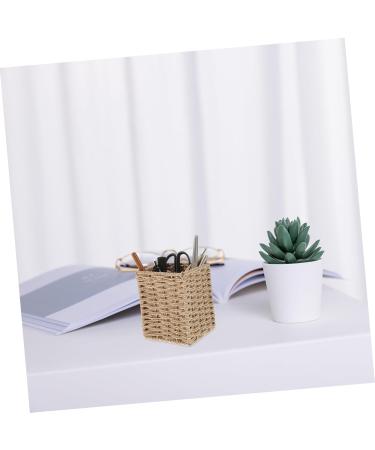 ABOOFAN Cardboard Woven Storage Box Basket - Desk Waste Bin & Wicker Pen Holder for Office Organization - Buy Online on GoSupps.com