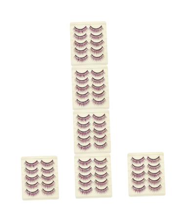 Angoily 30 Pairs Diamond False Eyelashes Eyelash Kit Eyelashes Kit Eyeliner Sticker Reusable Lashes Fake Lashes Party Cosplay Lashes Clothing Chemical Fiber Hard Stem Fluffy Miss Purple