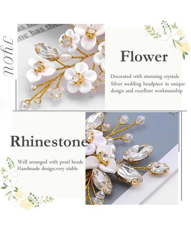 Shop Iyou Bridal Jewelry: Silver Flower Rhinestone Hair Crest & Pearl Accessories for Brides & Girls - 3 Piece Set - Buy Online on GoSupps.com