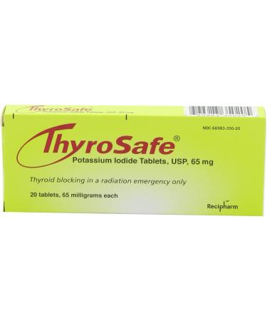 Thyrosafe Potassium Iodide Tablets 65 mg - 20 Count | ThyroSafe - Buy Online on GoSupps.com