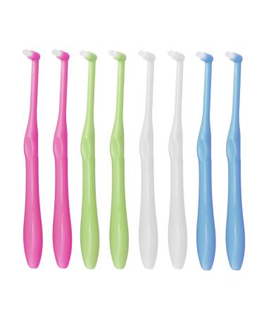 Chargenyang 8 PCS Interspace Toothbrush for Teeth Detail Cleaning and Braces Clean Soft and Compact Trim Tooth Toothbrush Rose Red Blue White