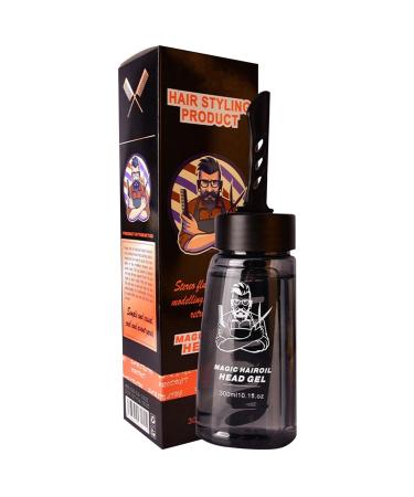 2 in 1 Styling Gel with Comb - 2 in 1 Men Styling Gel with Comb Long-Lasting Hair 300ml Strong Hold Hair Styling Gel Cream with Dip Comb for Men One Comb Cool 300ml