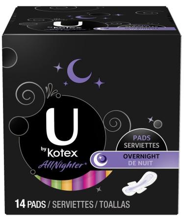 Kotex U All Nighter Pads Overnight 14 ct.
