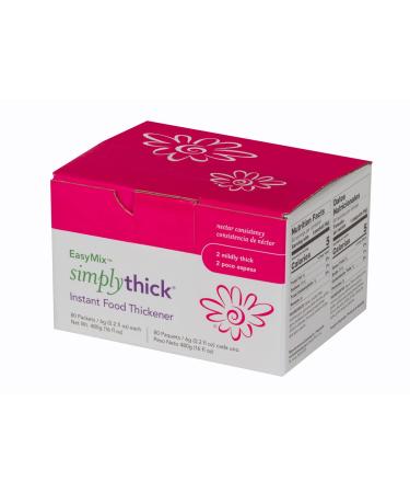 SimplyThick EasyMix | 80 Count of 6g Individual Packets | Gel Thickener for those with Dysphagia & Swallowing Disorders | Creates An IDDSI Level 2  Mildly Thick (Nectar Consistency)