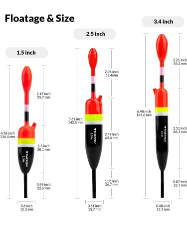 THKFISH Fishing Bobbers Set - Slip Bobbers for Crappie Fishing - Balsa Floats 5pcs (Various Sizes) - Buy Online on GoSupps.com