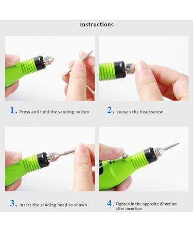 Electric USB Nail Drill Kit Professional Portable Toe Nail Care Manicure Set for Polishing Sanding Removing Gel and Acrylic Nail (Black) (Green) - Buy Online on GoSupps.com