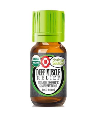 Healing Solutions Oils - 0.33 oz Deep Muscle Relief Essential Oil Organic Pure Undiluted Essential Oils - 10ml - Muscle Ease Essential Oil - Essential Oil for Pain Ease Muscle Relief Blend 0.33 Fl Oz (Pack of 1)