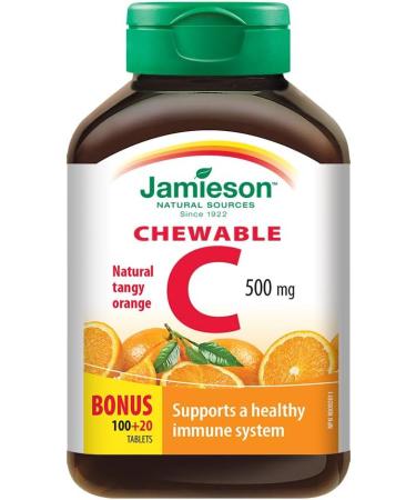 Jamieson Chewable Vitamin C 500 mg + Zinc 50 Mg Tablets Bundle - Buy Online on GoSupps.com
