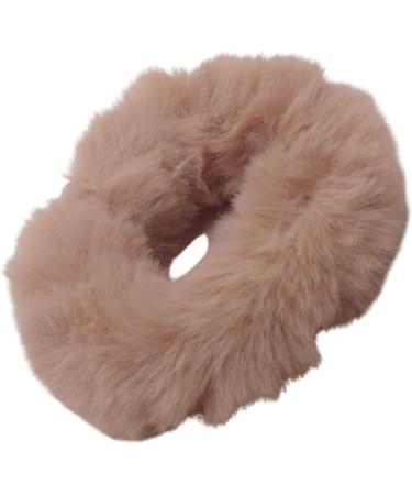 Topkids Accessories Super Fluffy Faux Fur Scrunchie Medium Size Scrunchie for Thick & Thin Hair for Women & Girls Pretty Hair Hair Tie Hair Bobbles Fluffy Scrunchies Ponytail Holder (Dusty Pink) - Buy Online on GoSupps.com