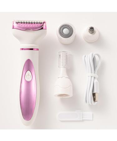 SH-Ruidu 4-in-1 Women's Electric Shaver - Painless Wireless Hair Remover for Face Legs Armpits Nose & Eyebrows - Wet & Dry Dual-Use Rechargeable White - Buy Online on GoSupps.com
