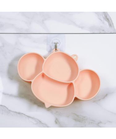 Pandaear Silicone Baby Plate with Suction Cup | Divided Non-Slip BPA-Free Children's Dining Plate - Bee Pink | Perfect for Baby-Led Weaning - Buy Online on GoSupps.com