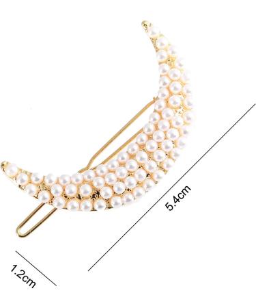 Elegant Hair Clips Pearl Moon-Shaped Barrettes Bobby Pin Hairpin for Ladies Women Girls Hair Clips Female Elegant Wedding Hair Accessories - Buy Online on GoSupps.com