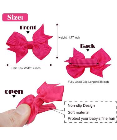 40Pcs Baby Girls Hair Clips Set - Grosgrain Ribbon Bows Barrettes Alligator Clips for Toddlers & Kids in 20 Colors - Buy Online on GoSupps.com