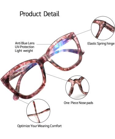 Women s Oversized Blue Light Reading Glasses | Spring Hinge Eyeglasses in Purple Pink & Tortoise - 1.25x - Buy Online on GoSupps.com