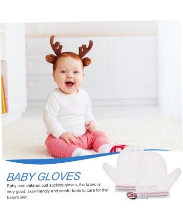 Beaupretty Anti-Eating Gloves for Newborns - Thumb Sucking & Nail Biting Protection | Premium White Nylon for Babies - Buy Online on GoSupps.com