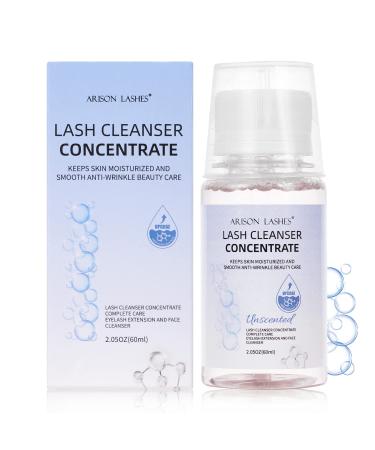 Lash Shampoo Concenter 60ml lash Cleanser concentrate hyaluronic acid Oil-Free Perfect for salon-get more eyelash cleaning and eyelash extension Experience (update) 60ml-Unscente