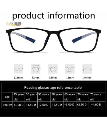 High-Resolution Color Change Reading Glasses | Resin & Carbon Fiber Frames | Anti-Fatigue Anti-Radiation | Diopters +1.00 to +3.00 | Black Silver 2.50 - Buy Online on GoSupps.com