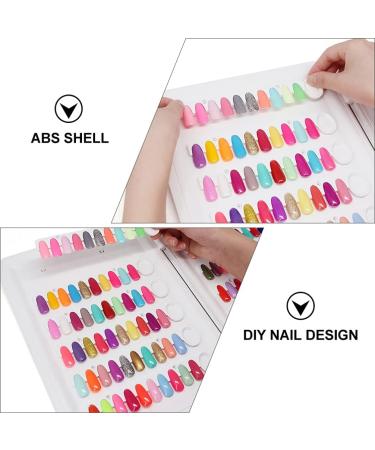 1pc Nail Color Book Color Cards Fake Tips Display Book Nail Color Display Board Color Card Book Chart Nail Art Tool Nail Color Sample Plate Nail Polish Glue Abs White Template - Buy Online on GoSupps.com