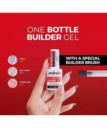  Andreia Andreia Professional 3-in-1 UV & LED Nail Builder Gel for Strengthening Nail or Extension - Self-Equalising Low Viscosity Formula - Bottle 15 ml - Colour Covering Nude - Buy Online on GoSupps.com
