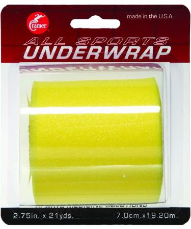 Cramer Tape Underwrap - Brite Yellow PreWrap for Athletic Taping Injury Support & Hair Ties | International Shipping Available - Buy Online on GoSupps.com