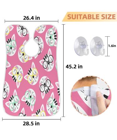 Buy Cats Head Beard Bib Apron - Non-Stick Waterproof Beard Hair Catcher for Men | Perfect Grooming Gift with Suction Cups - Buy Online on GoSupps.com